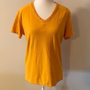 Diesel V-Neck Short Sleeve 100% Cotton Orange Top. Size Medium